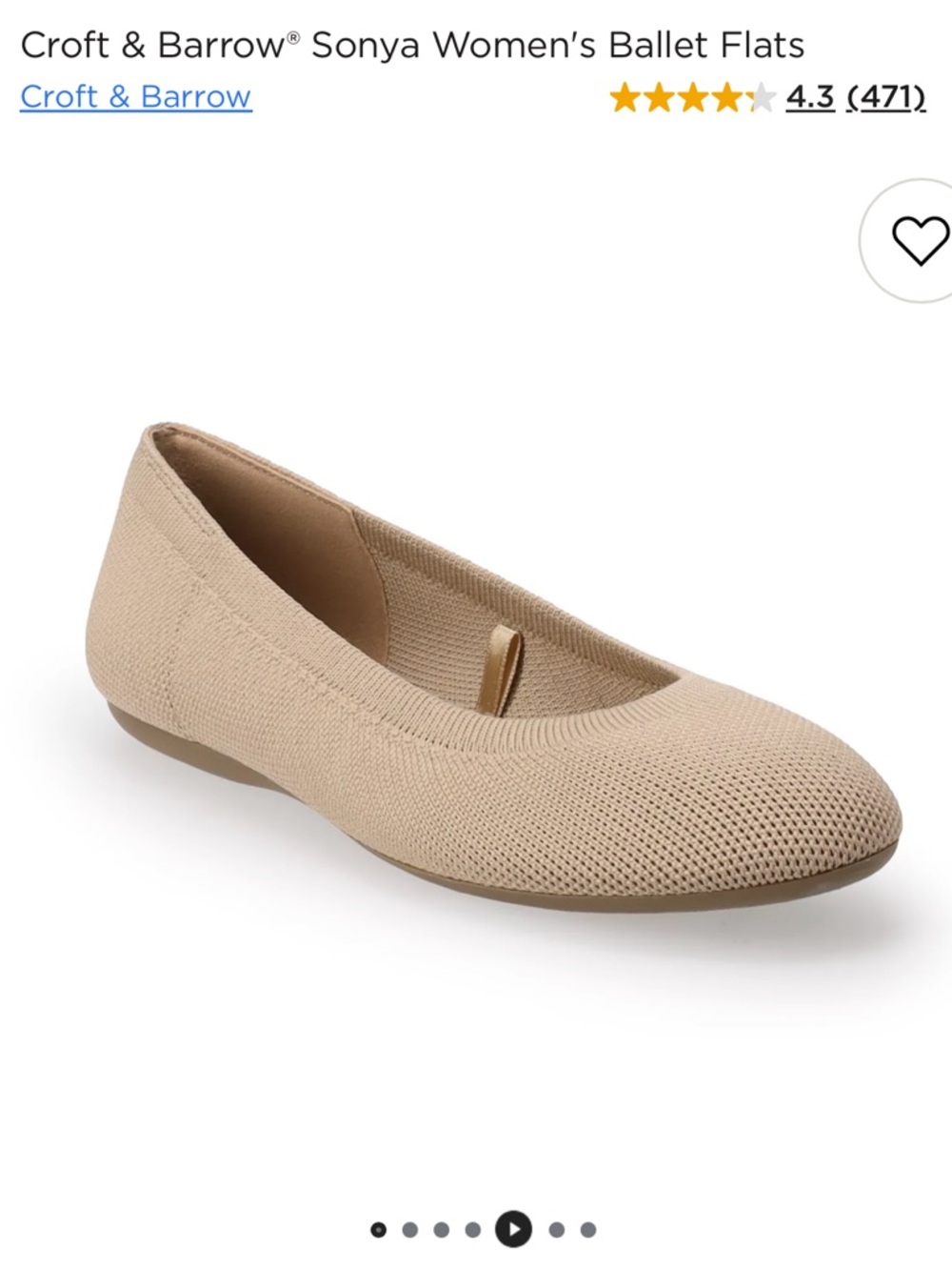 Croft & Barrow Sonya Comfort Knit Ballet Flats
